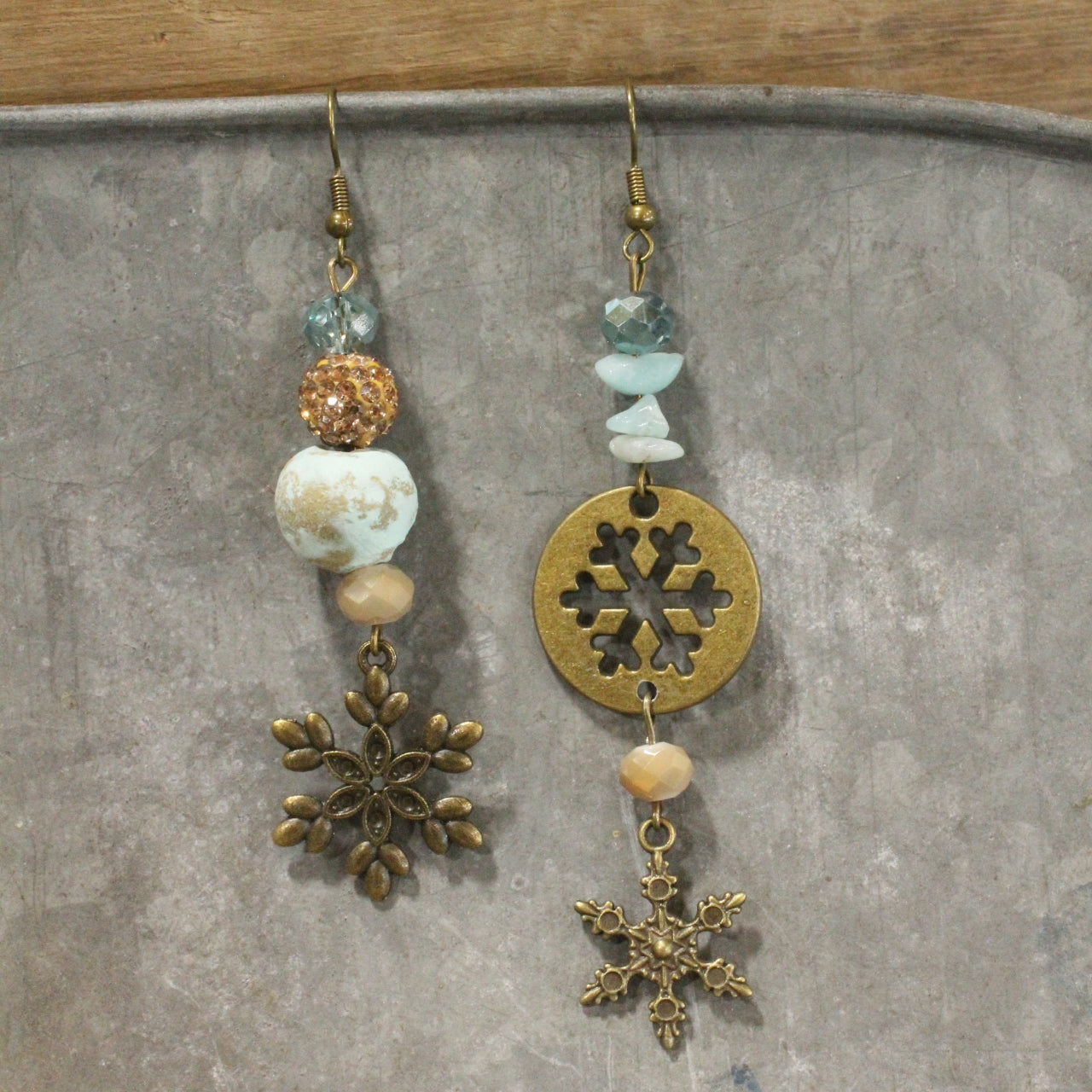 Blizzard Season Mismatched Dangle Earrings
