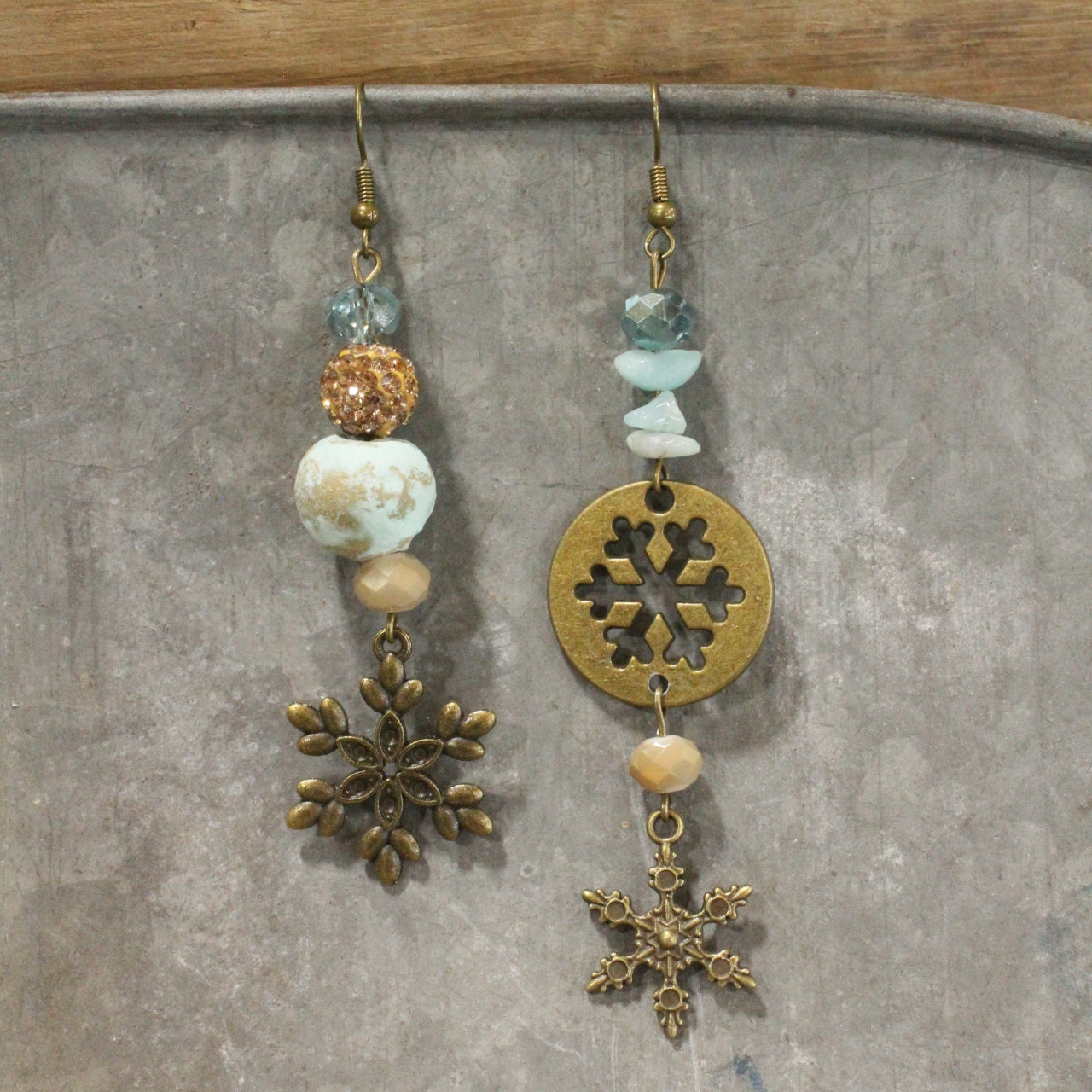Blizzard Season Mismatched Dangle Earrings