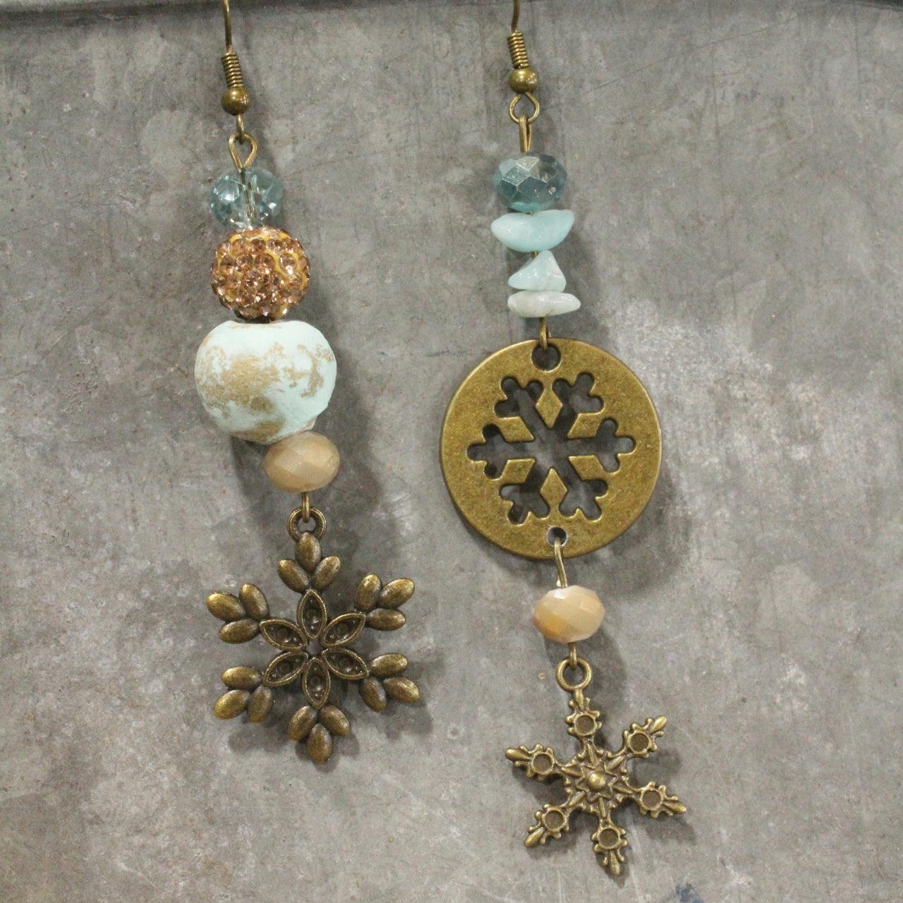 Blizzard Season Mismatched Dangle Earrings