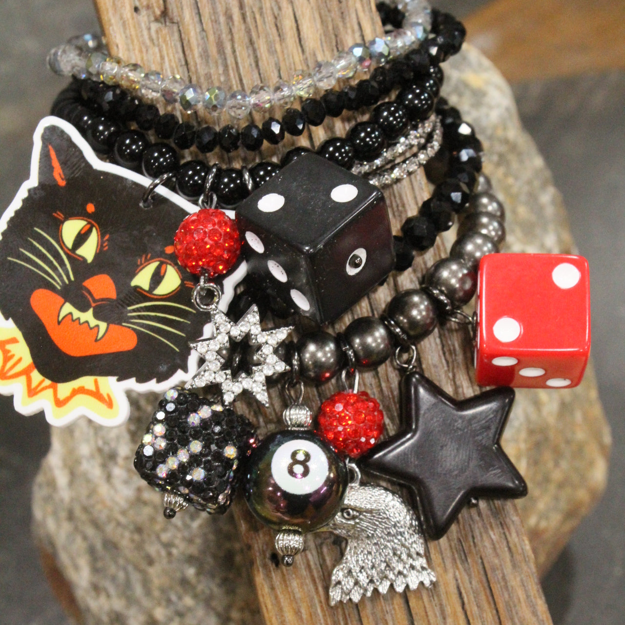 Black Cat Fireworks Charm'd Bracelet Set
