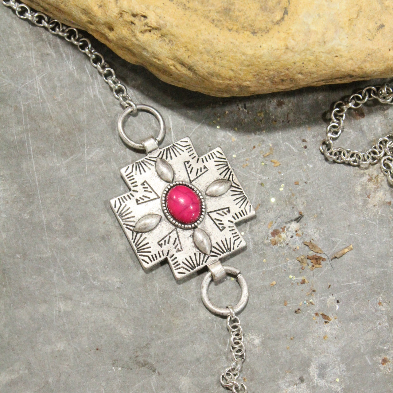 Look To The Cross Charmed Dangle Necklace
