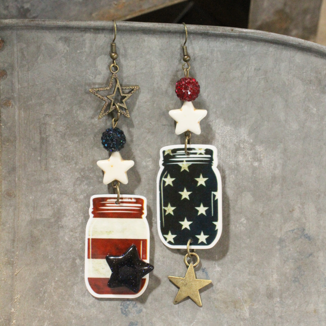 Mason Jar Moonshine Dangle Earrings