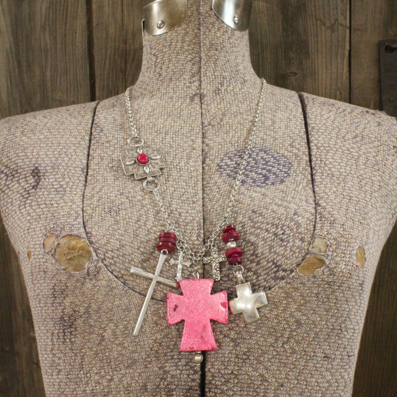 Look To The Cross Charmed Dangle Necklace