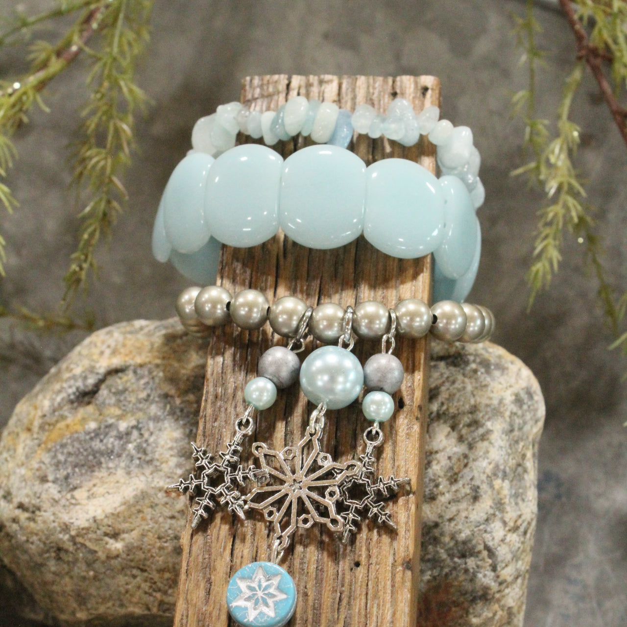 Snowflakes Are Falling Charm'd Bracelet Set