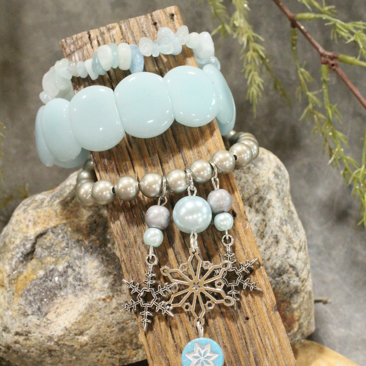 Snowflakes Are Falling Charm'd Bracelet Set