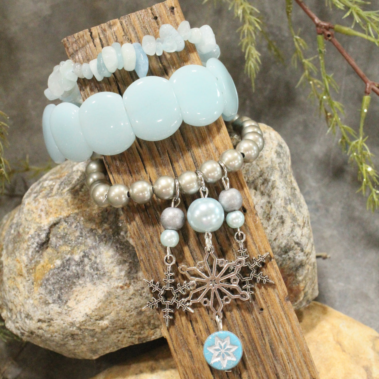 Snowflakes Are Falling Charm'd Bracelet Set