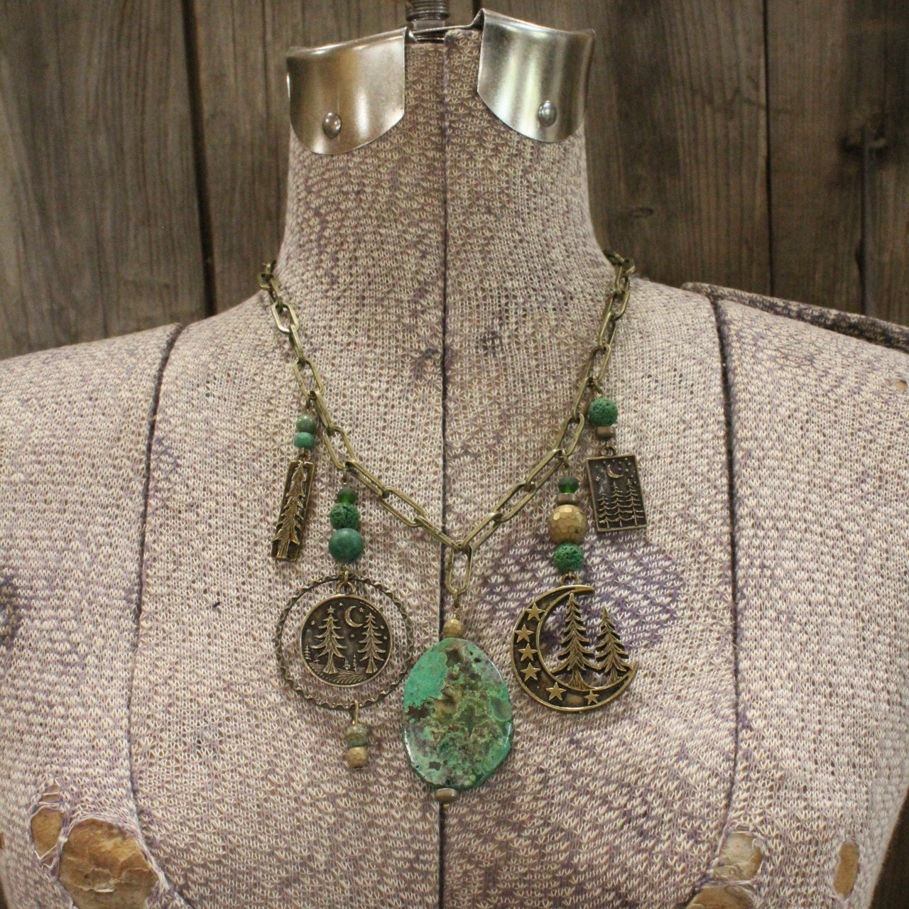 Pine Patches Green Charm'd Necklace