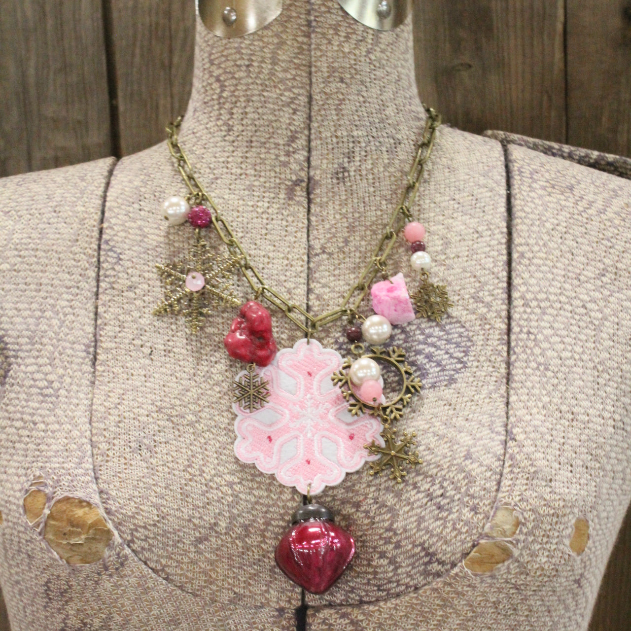 PInk Days Snowflake Charm'd Necklace