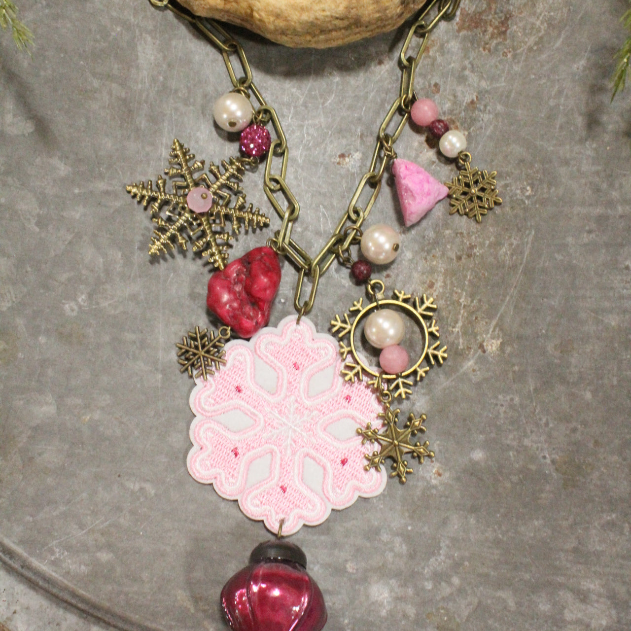 PInk Days Snowflake Charm'd Necklace