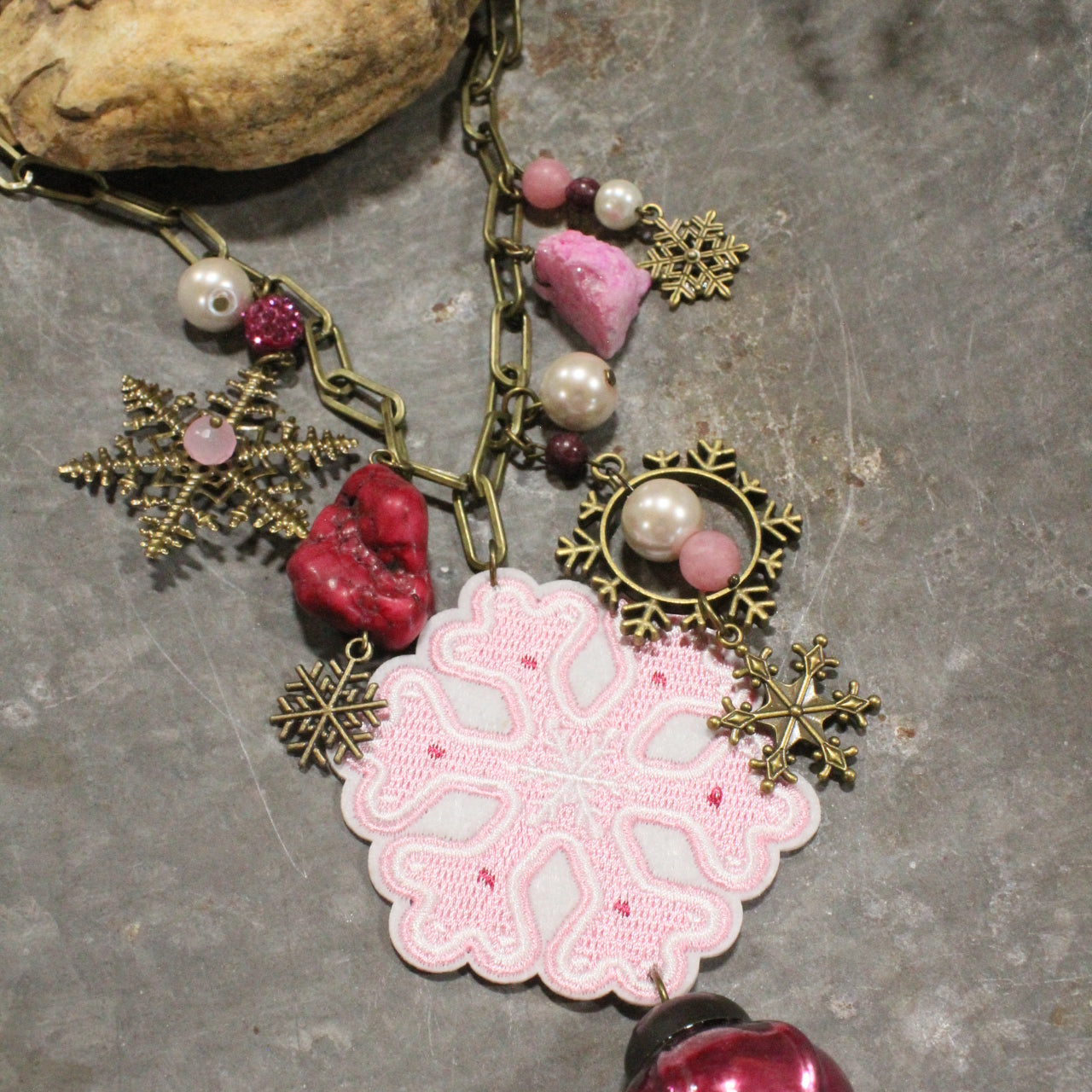 PInk Days Snowflake Charm'd Necklace