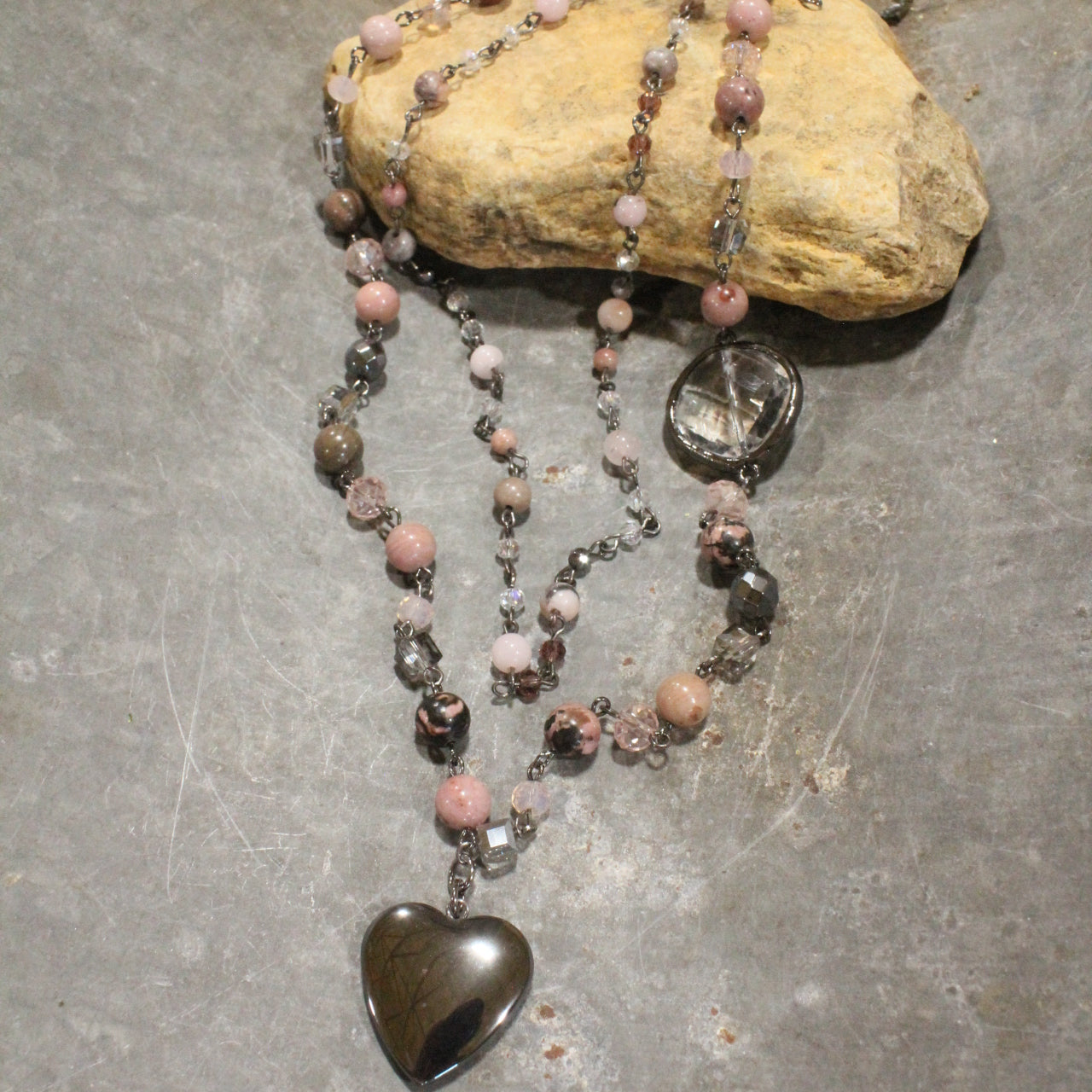 PInk Passion Heart Layered Necklace