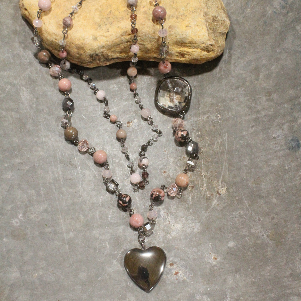PInk Passion Heart Layered Necklace
