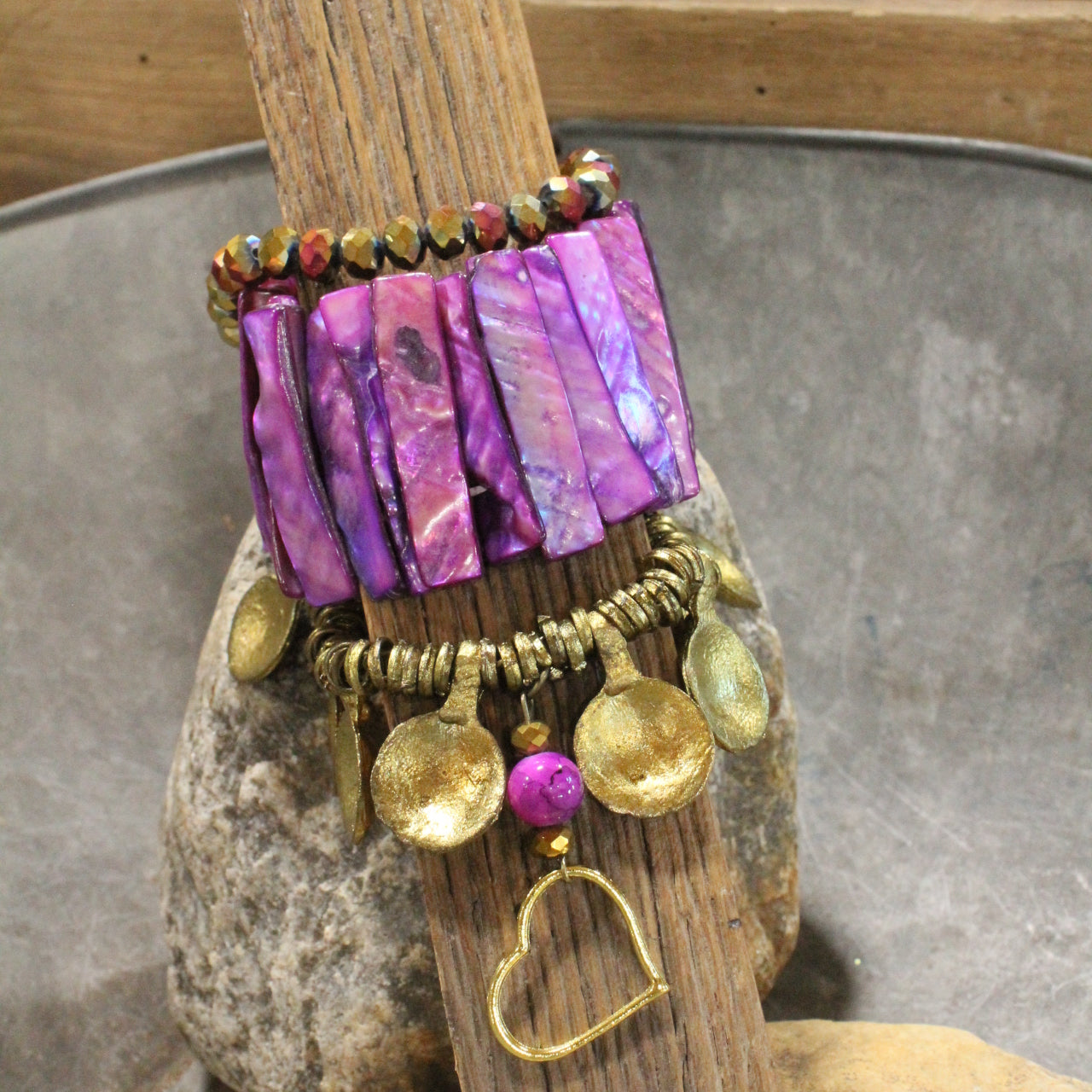 Shades Of Purple Charm'd Bracelet Set