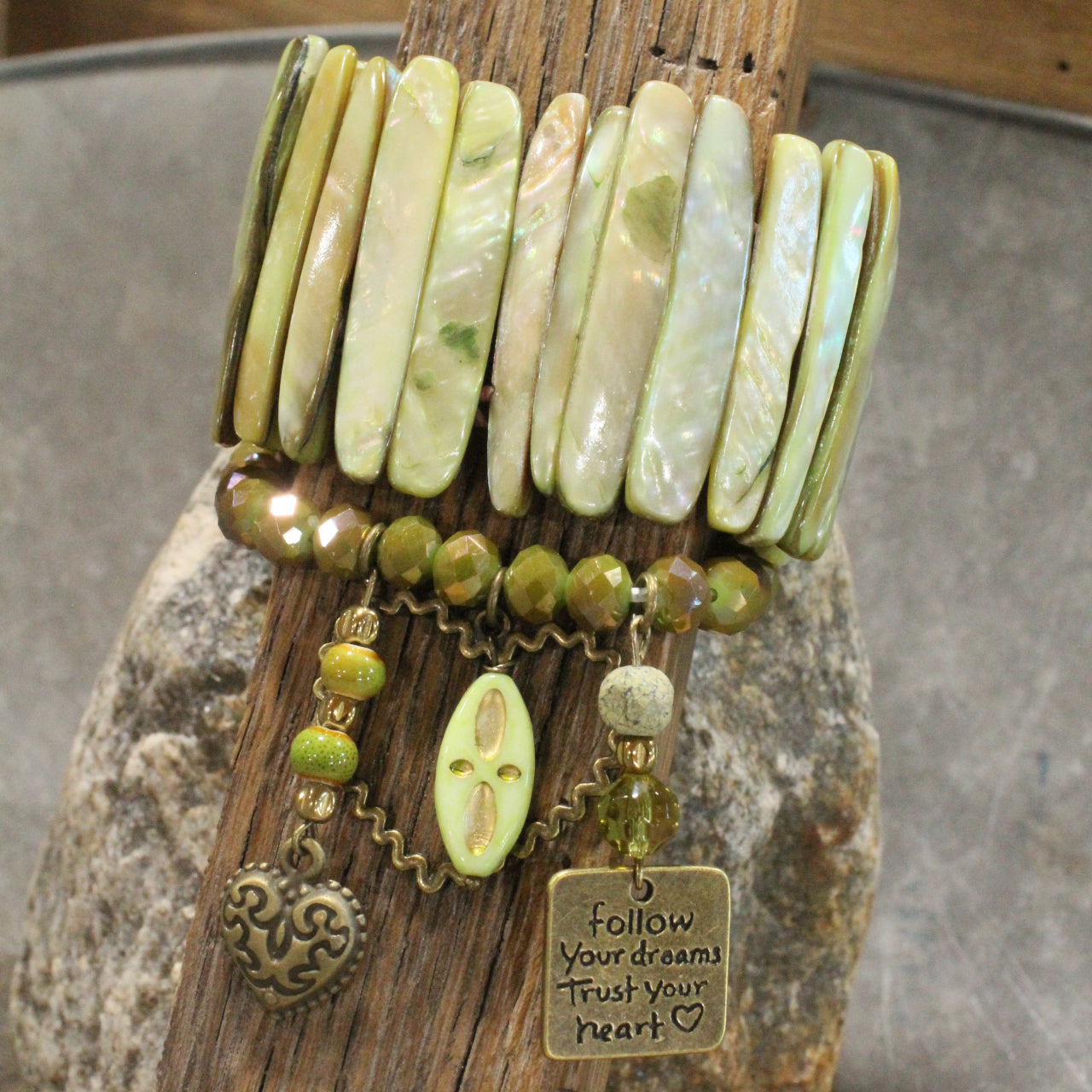 Shades Of Olive Charm'd Bracelet Set