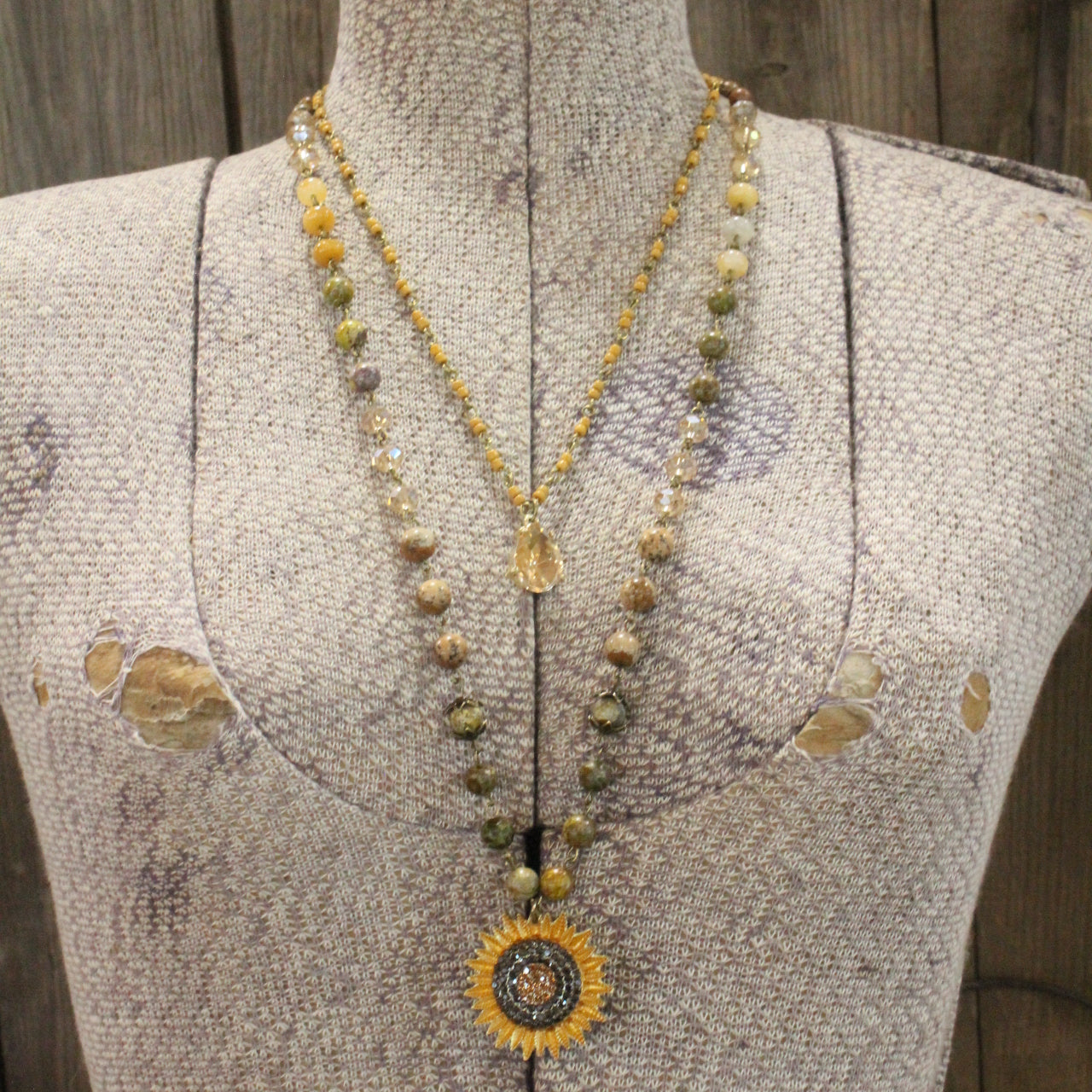 Sunflower Fields Layered Necklace