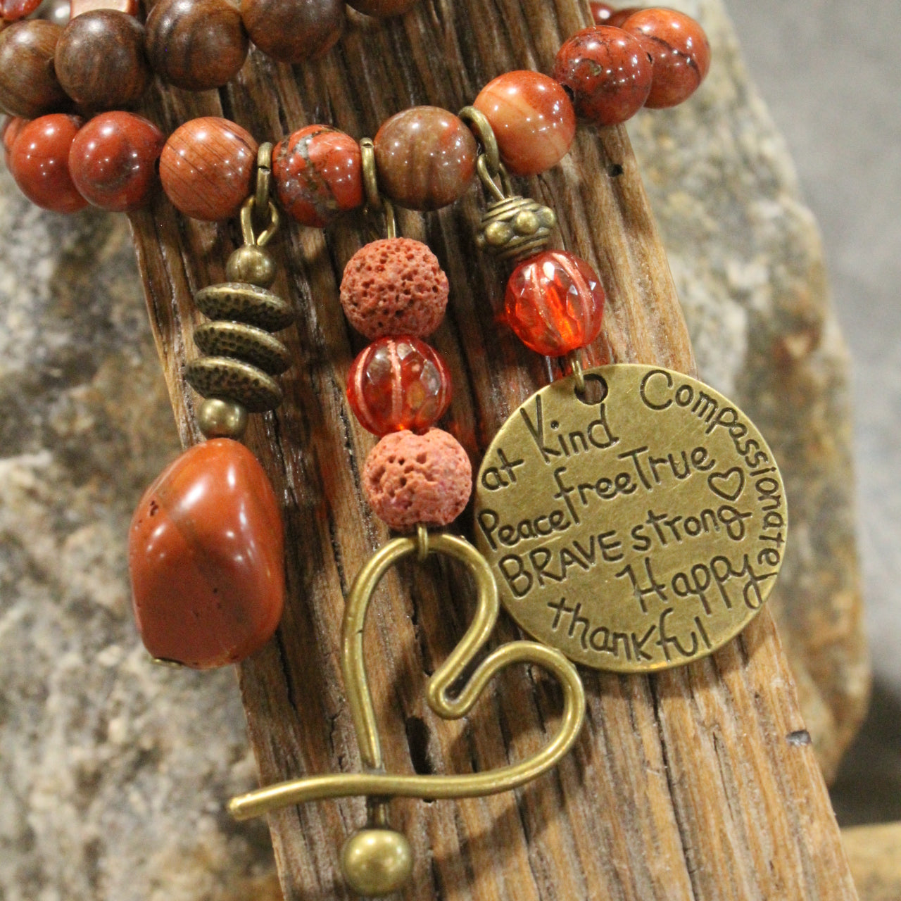 Shades Of Rusty Heart Charm'd Bracelet Set