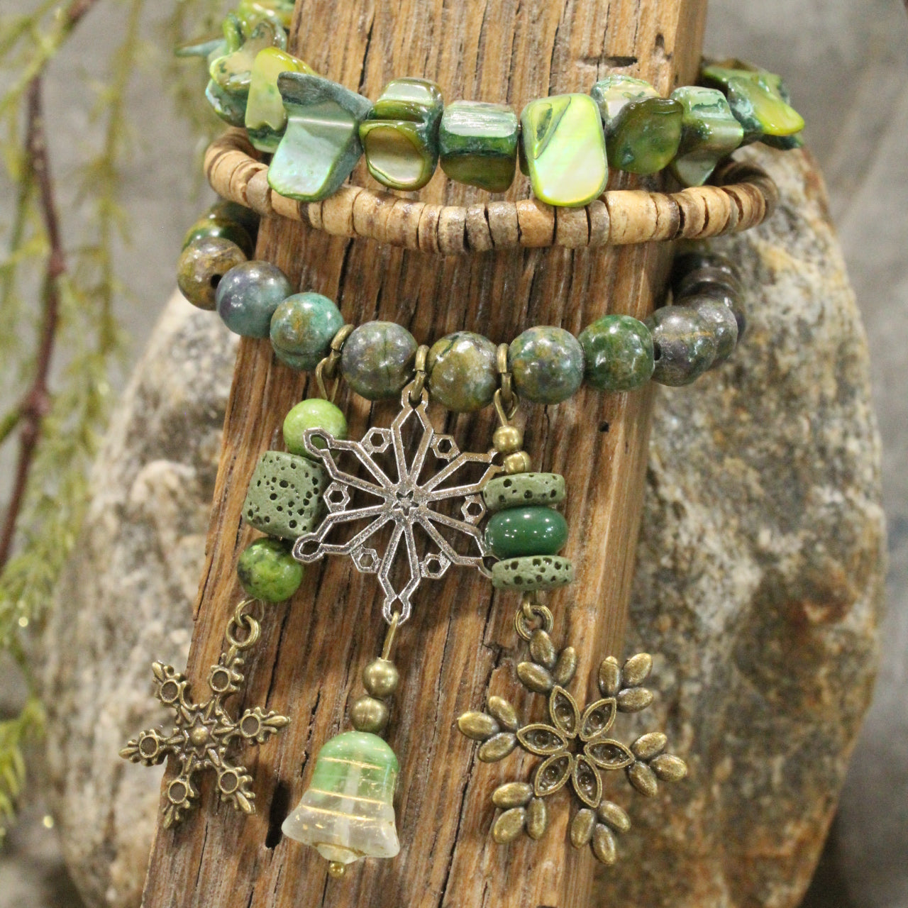 Bells Are Ringing Shades Of Green Bracelet Set