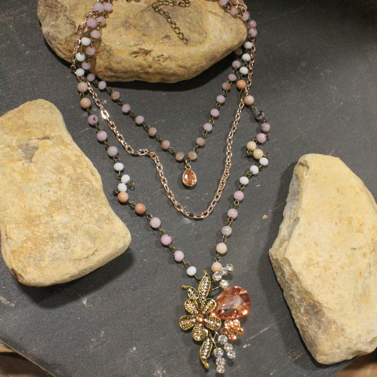 Bouquet Of Flowers Layered Necklace