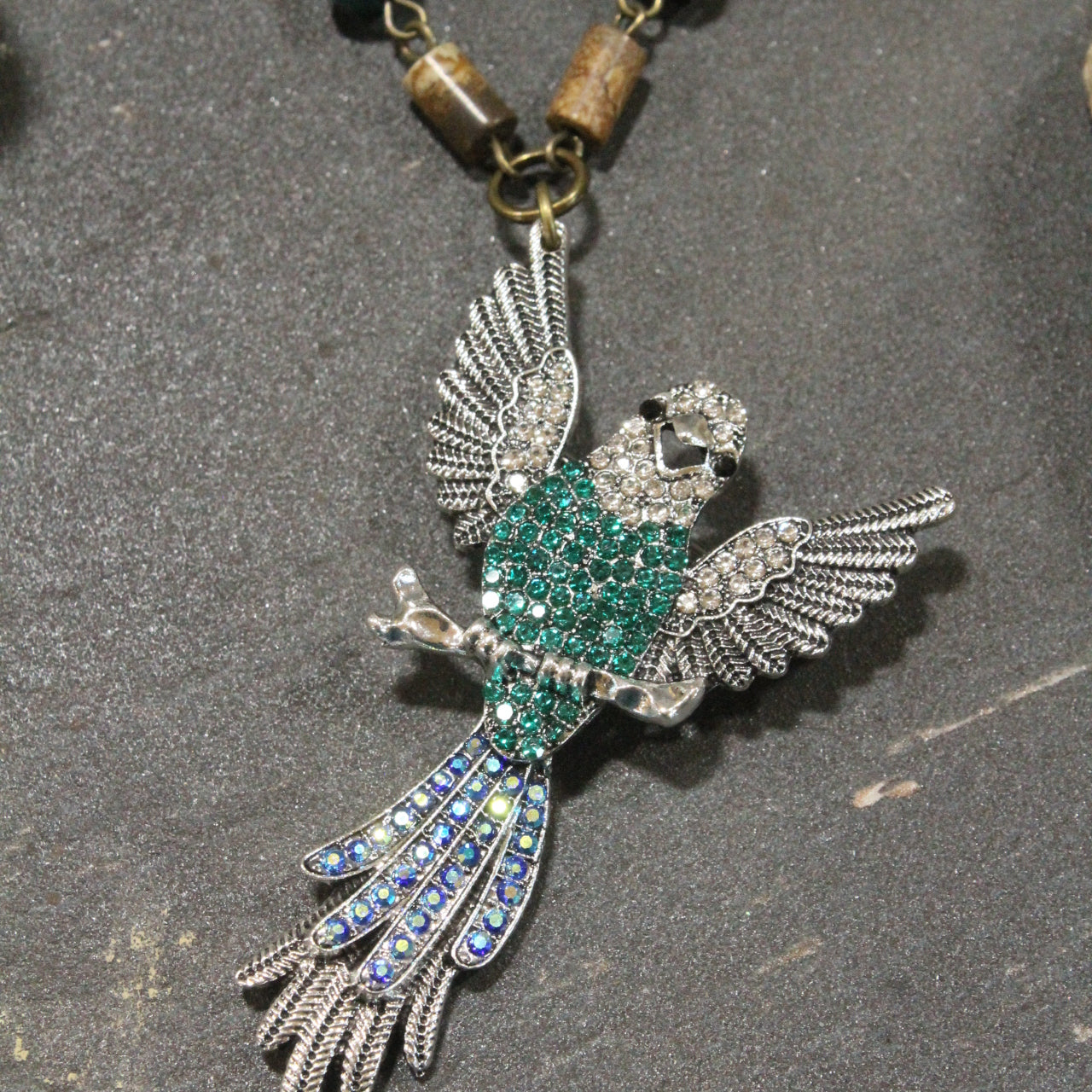 Raise Your Wings Green Breasted Layered Necklace
