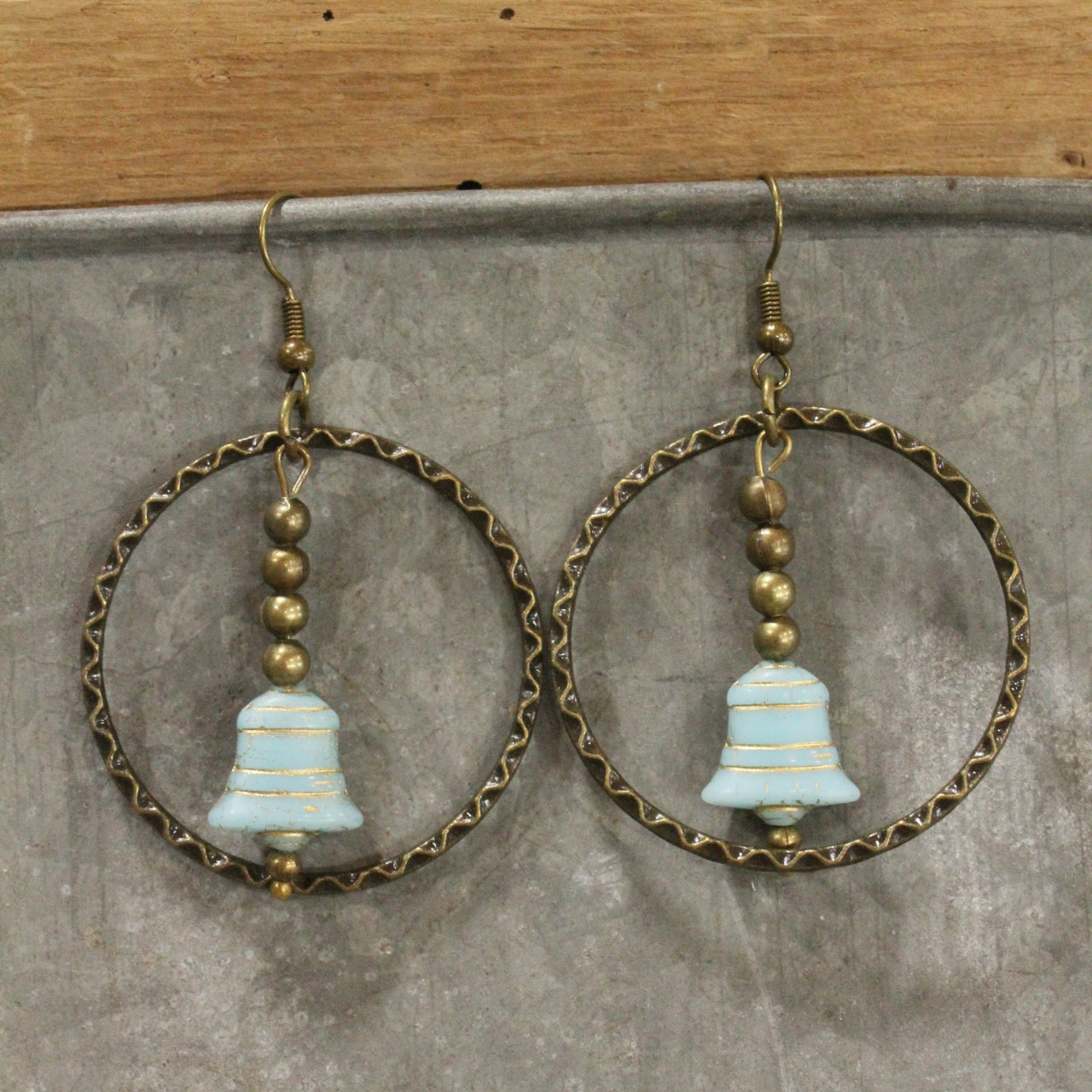 Bells Are Ringing Powder Blue Dangle Drop Earrings