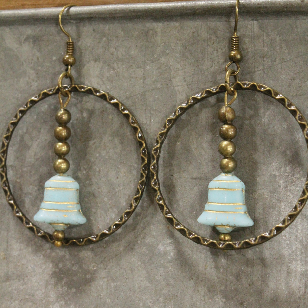 Bells Are Ringing Powder Blue Dangle Drop Earrings