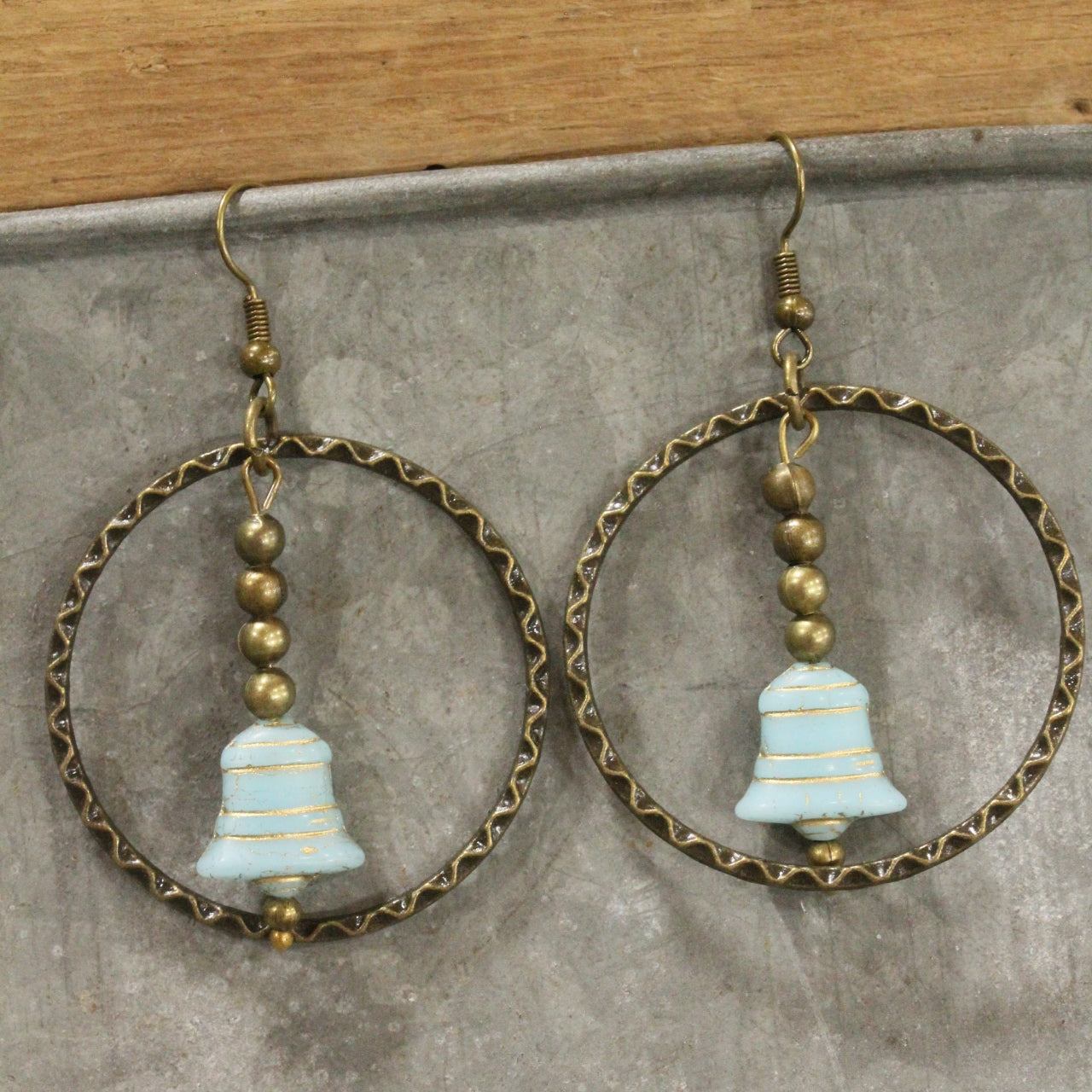 Bells Are Ringing Powder Blue Dangle Drop Earrings