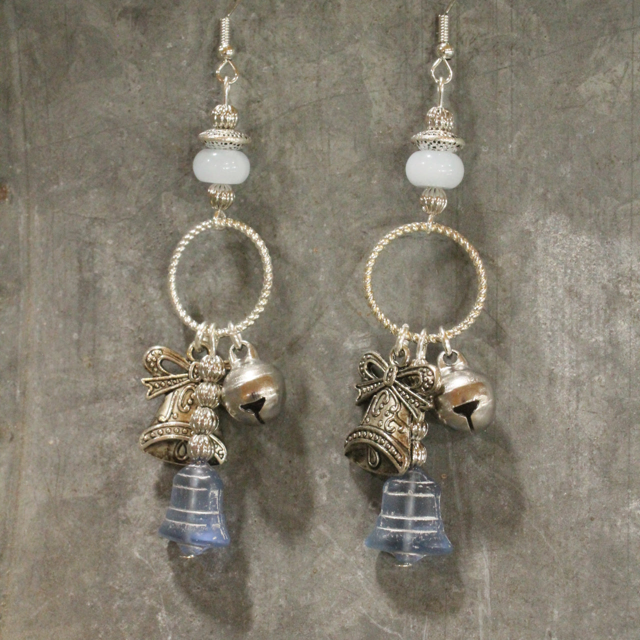 Bells Are Ringing Silver & Blue Dangle Drop Earrings