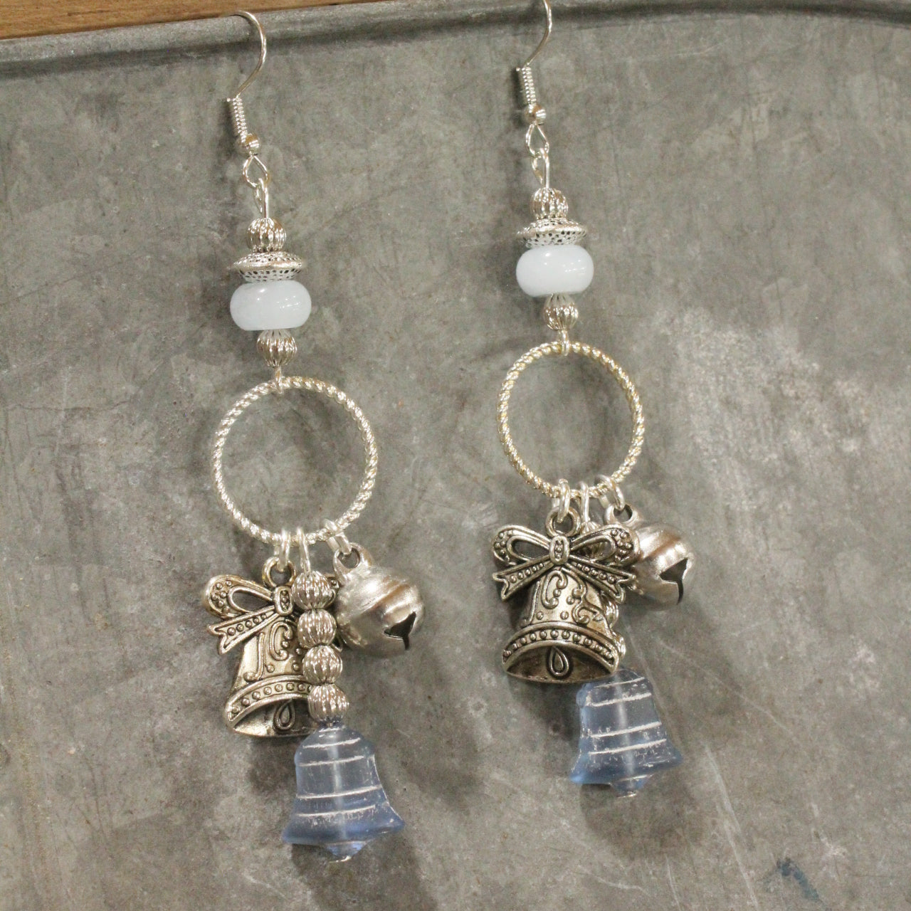 Bells Are Ringing Silver & Blue Dangle Drop Earrings