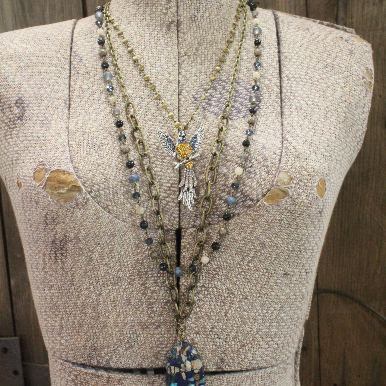 Raise Your Wings Yellow Breasted Layered Necklace