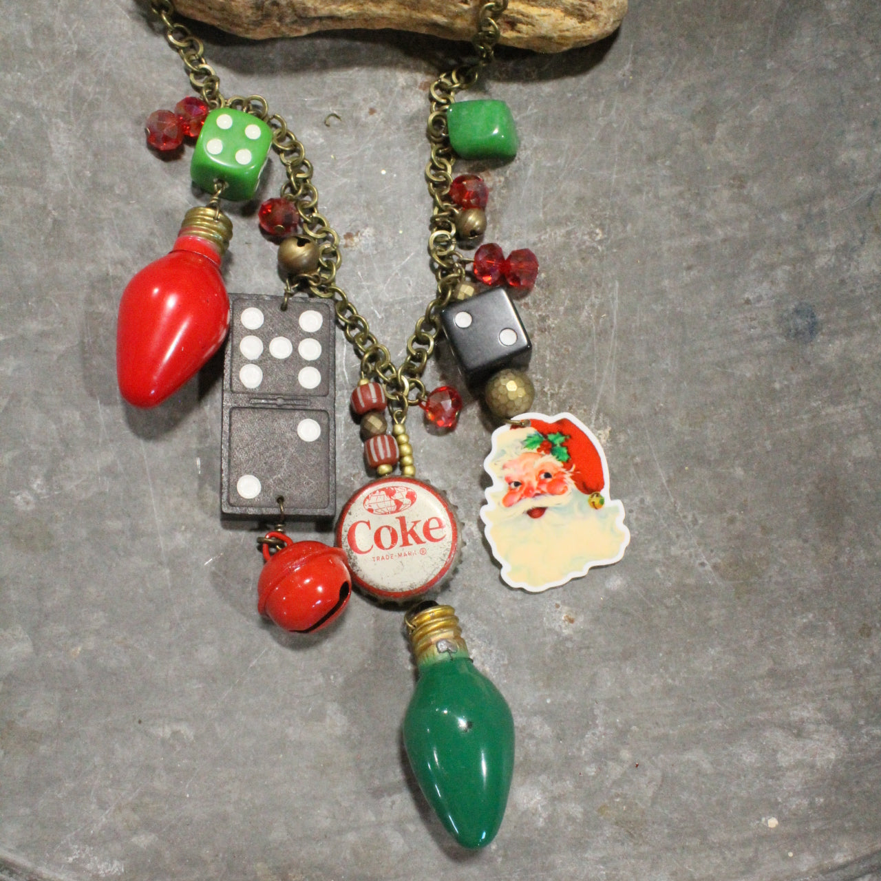 Vintage Coca Cola Santa & More Charm'd Necklace