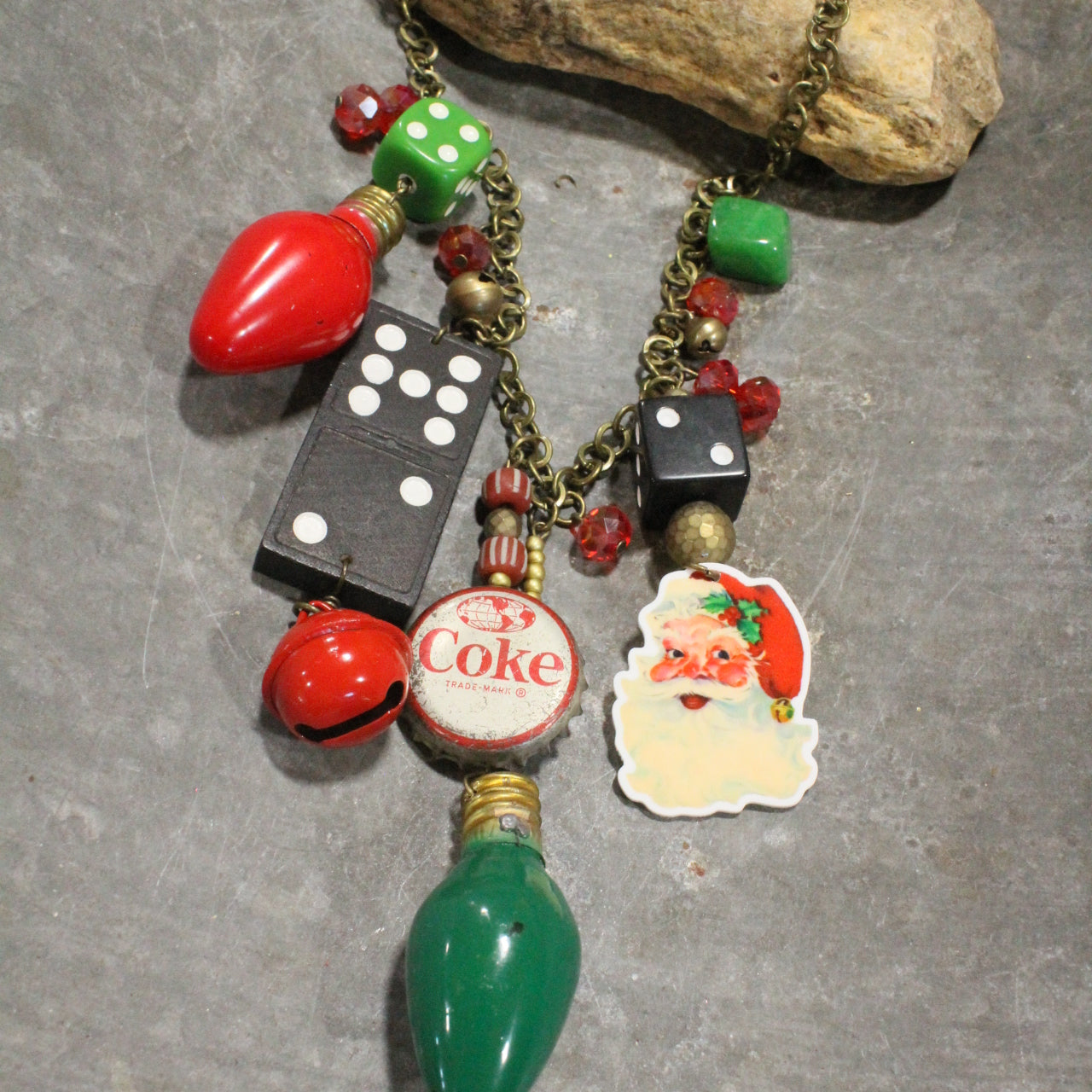 Vintage Coca Cola Santa & More Charm'd Necklace