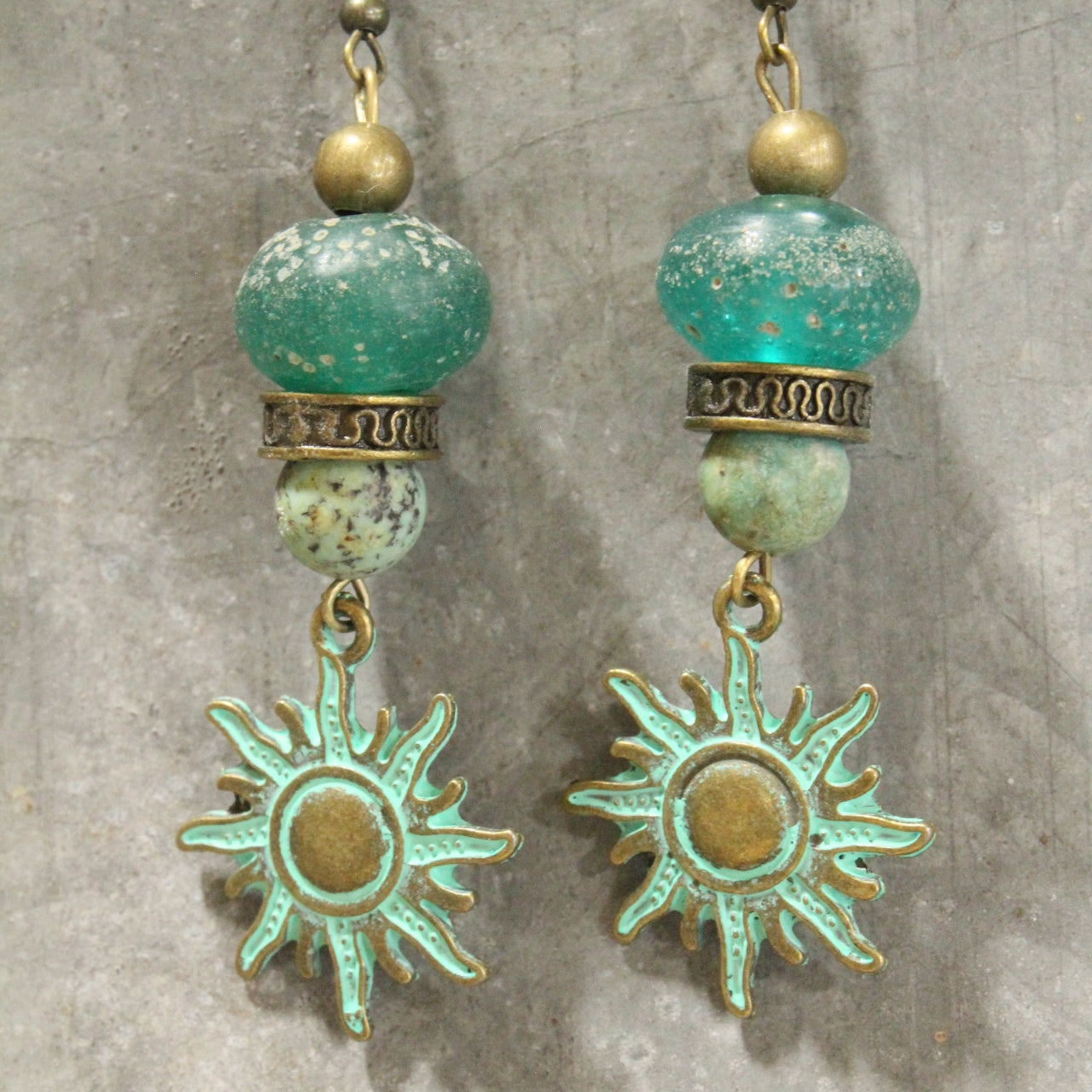 Day & Night Bronze Charmed Drop Earrings