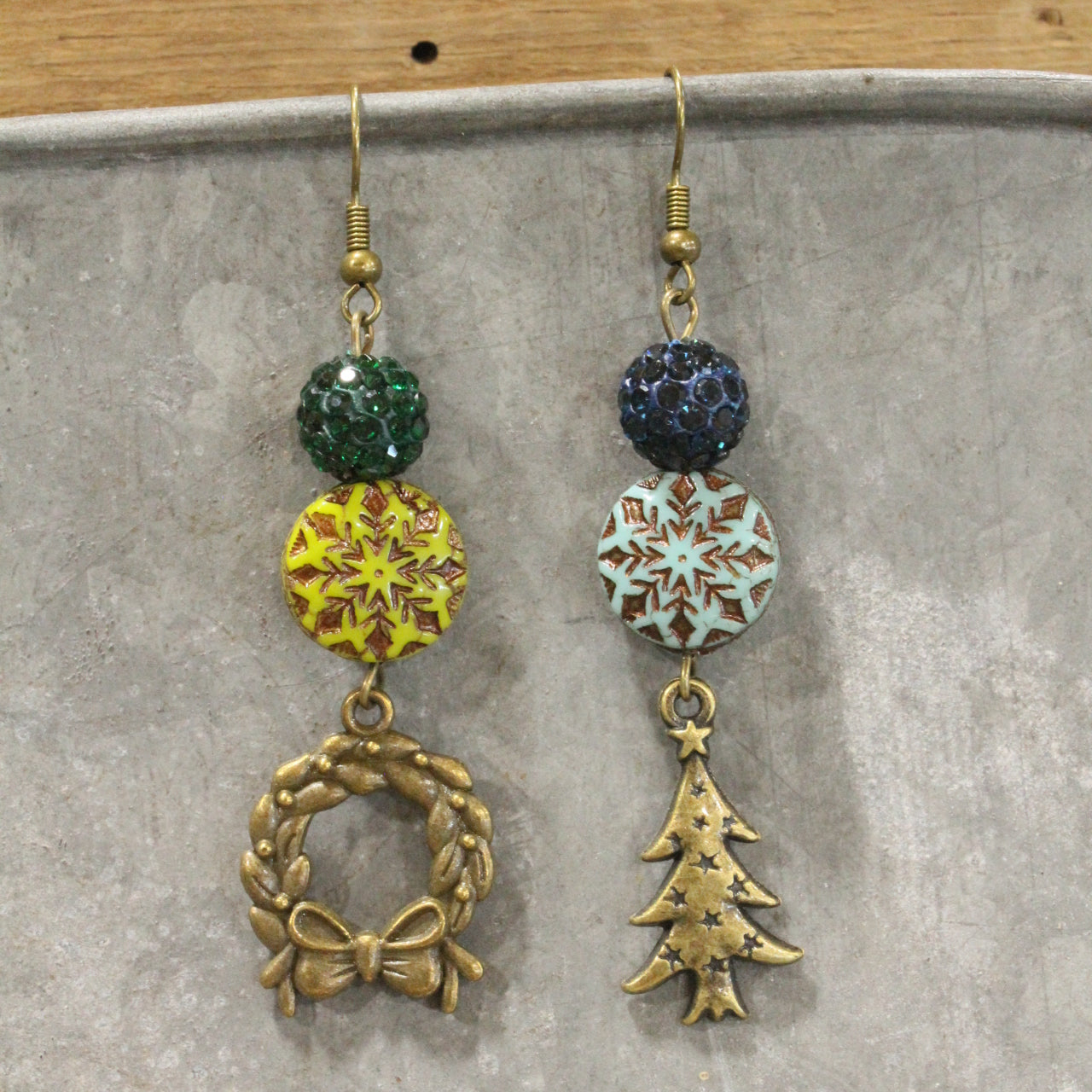 Tree Farm Shopping Dangle Drop Earrings