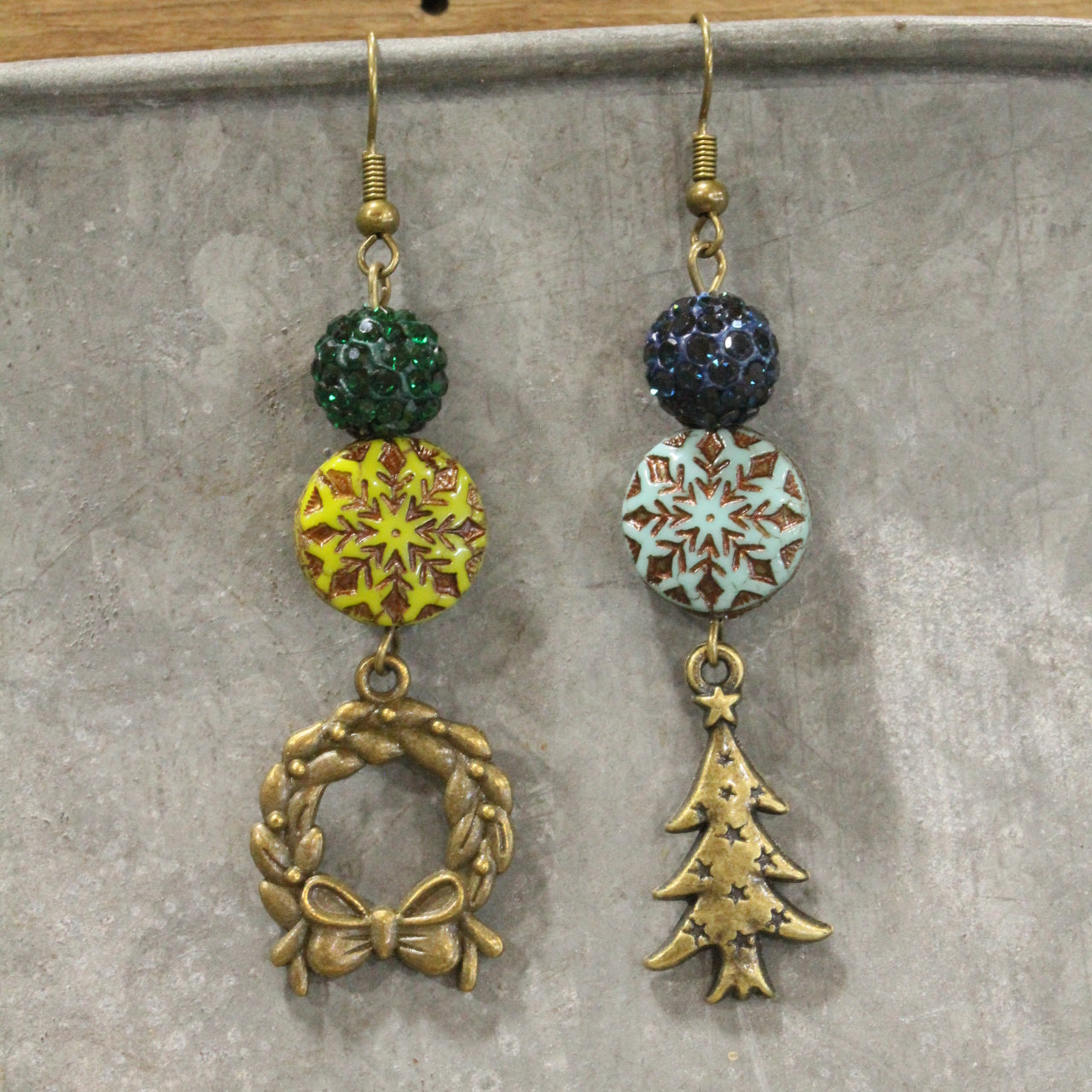 Tree Farm Shopping Dangle Drop Earrings