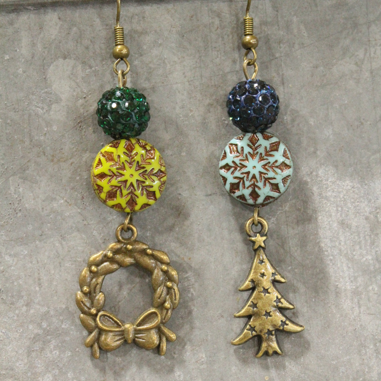 Tree Farm Shopping Dangle Drop Earrings