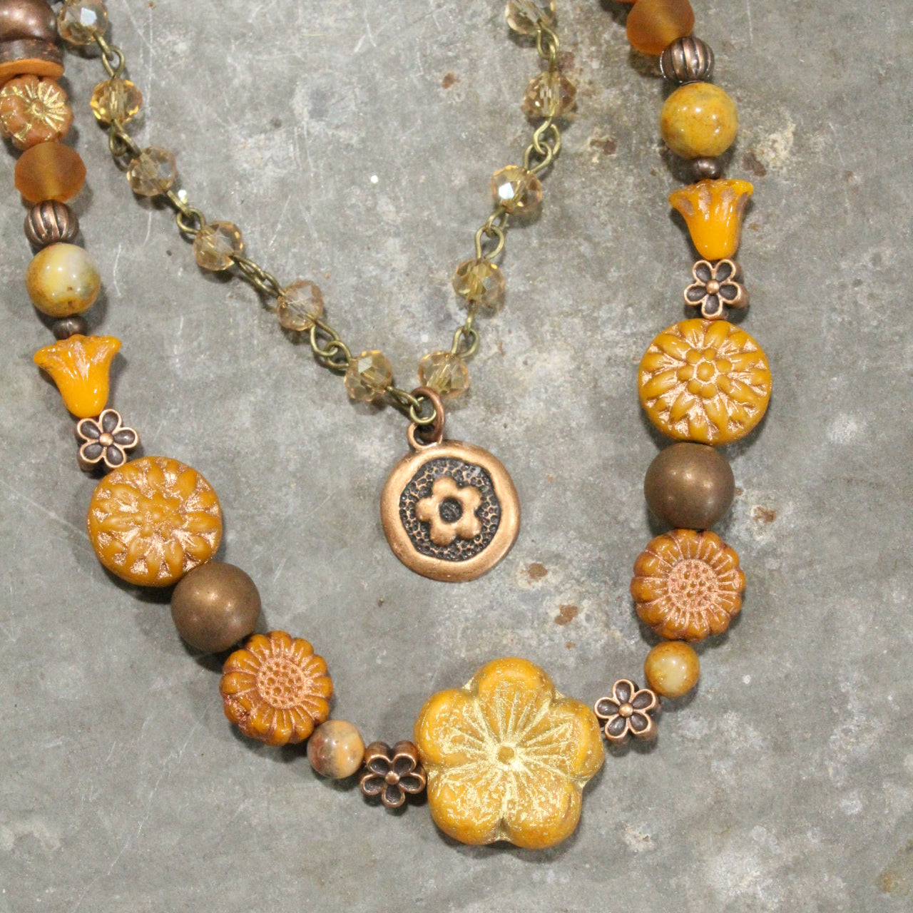 CZECH Me Out Elite Burnt Mustard Layered Necklace