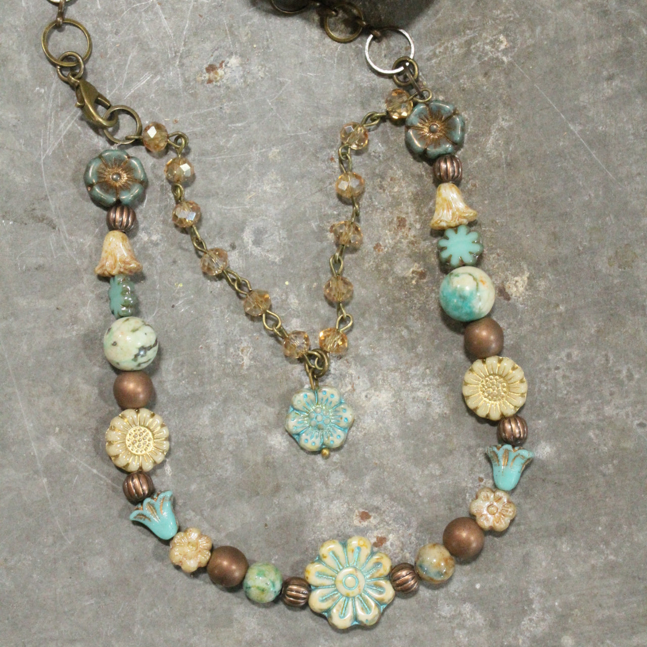 CZECH Me Out Elite Vintage Jade Layered Necklace