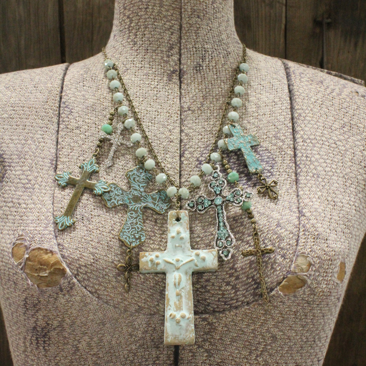 Cluster Of Crosses Charm'd Necklace