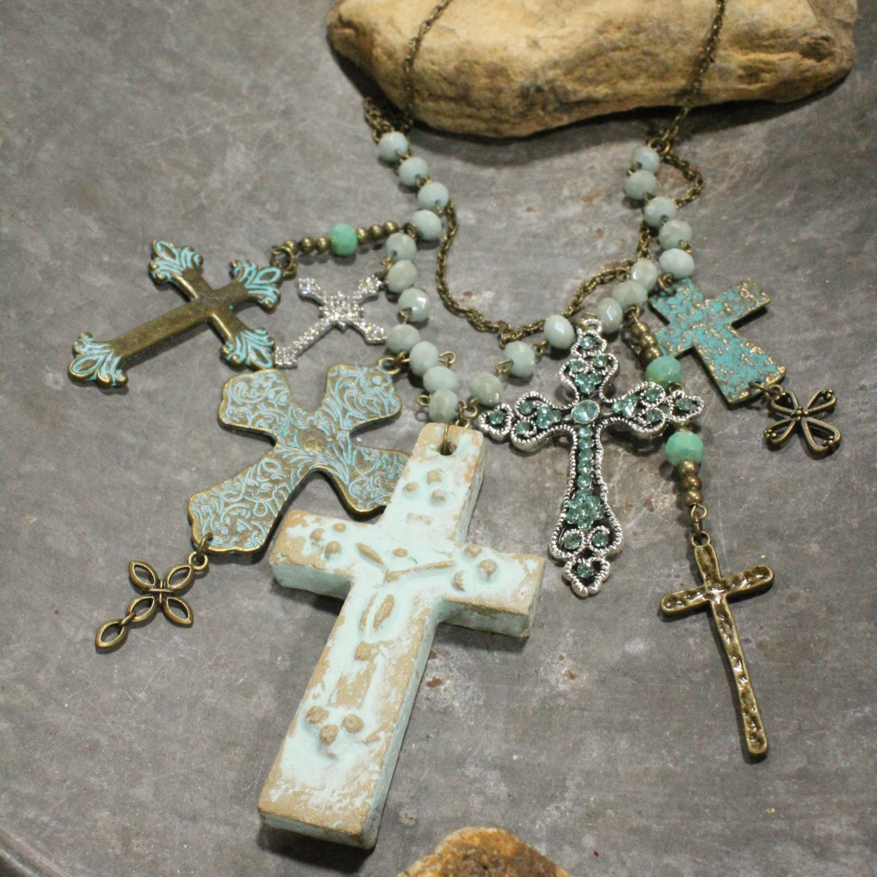 Cluster Of Crosses Charm'd Necklace
