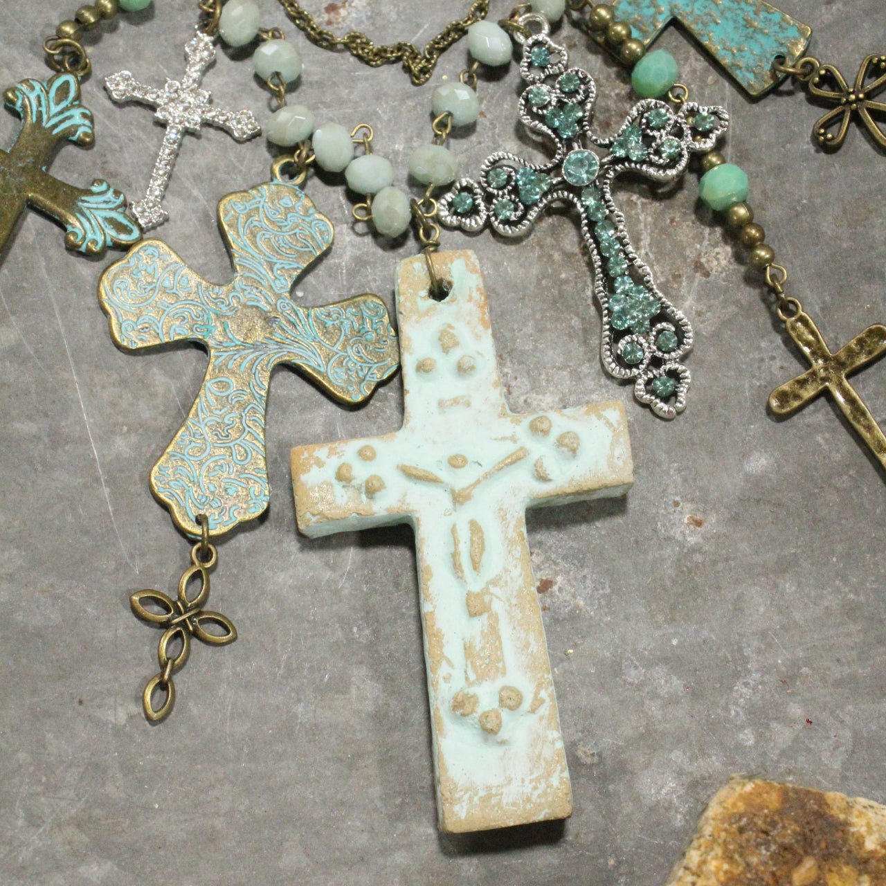 Cluster Of Crosses Charm'd Necklace