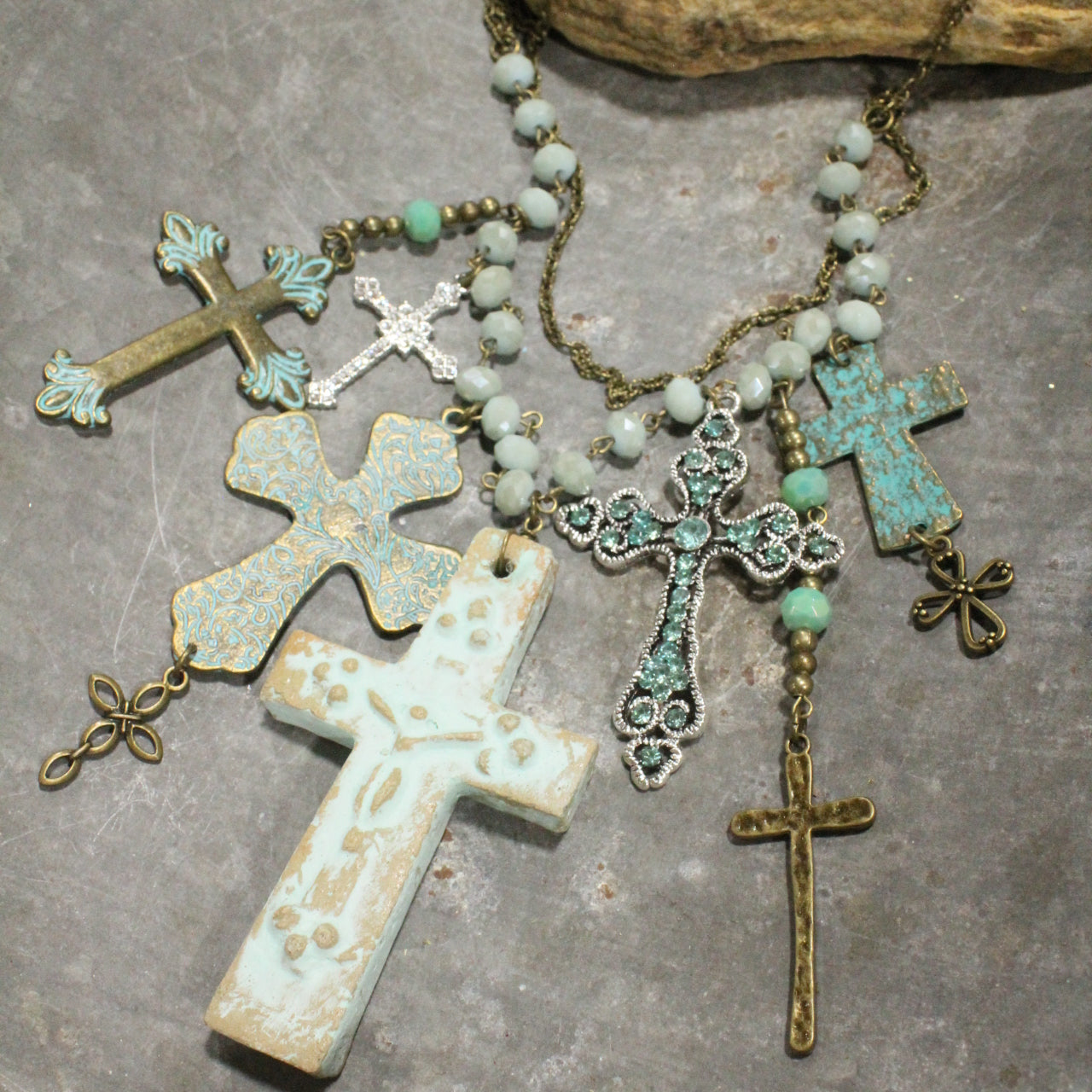 Cluster Of Crosses Charm'd Necklace
