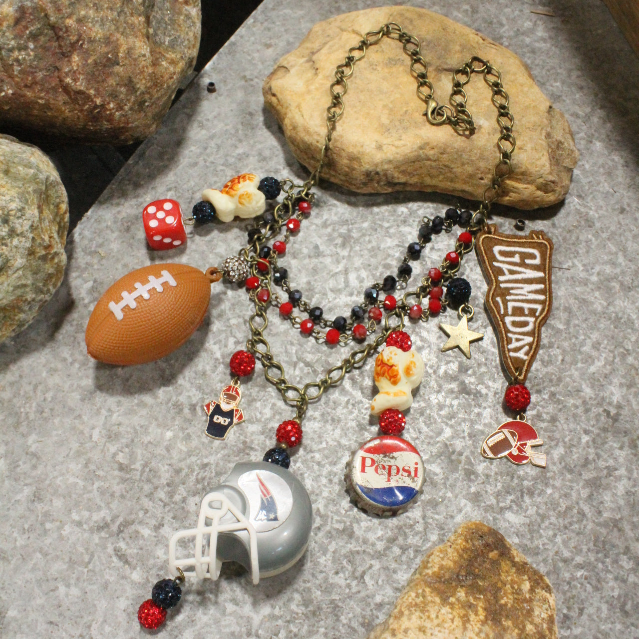 Gameday W/ the New England Patriots Charm'd Necklace