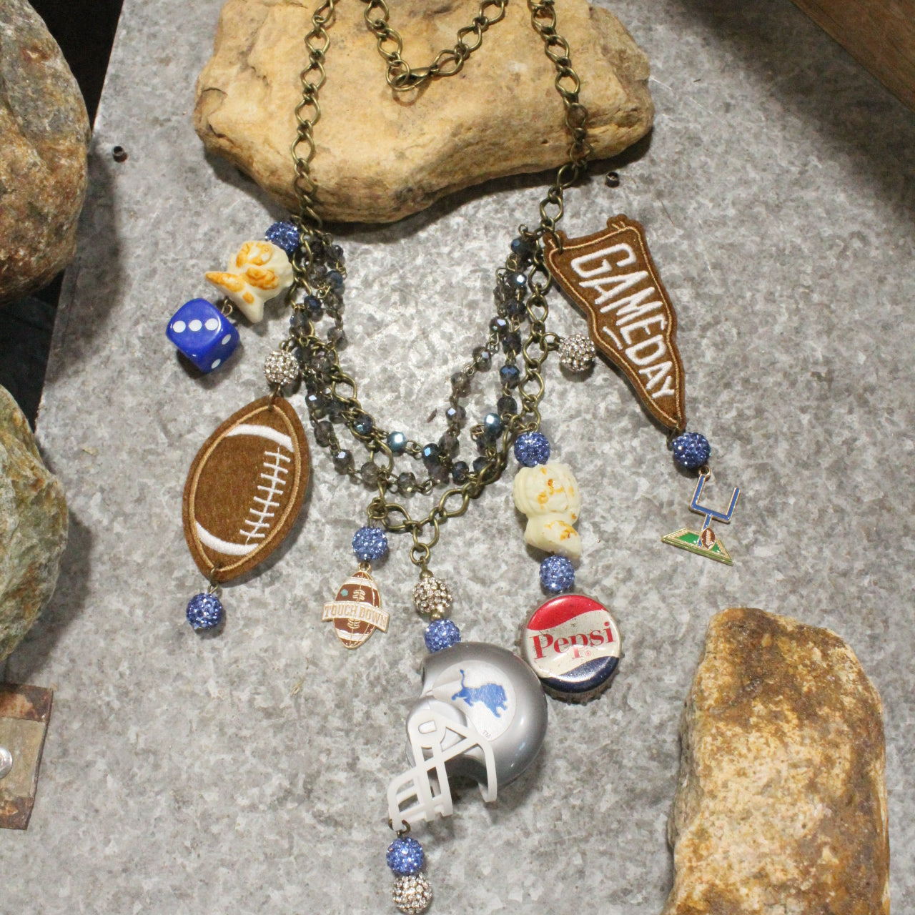 Gameday W/ the Detroit Lions Charm'd Necklace
