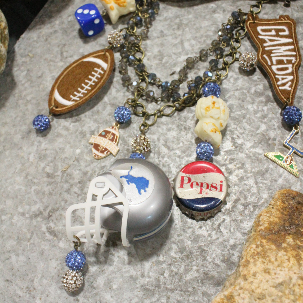 Gameday W/ the Detroit Lions Charm'd Necklace