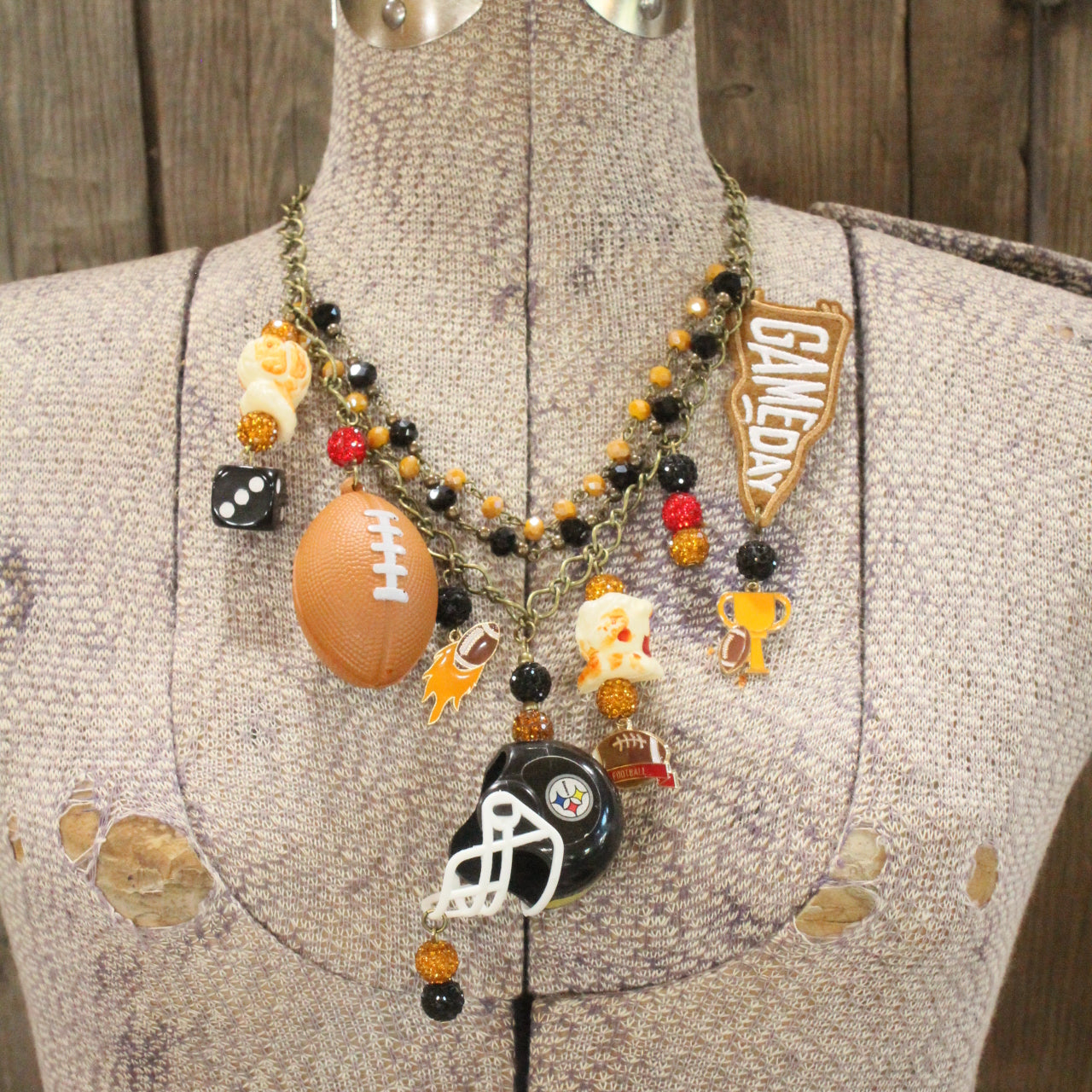 Gameday W/ the Pittsburg Steelers Charm'd Necklace