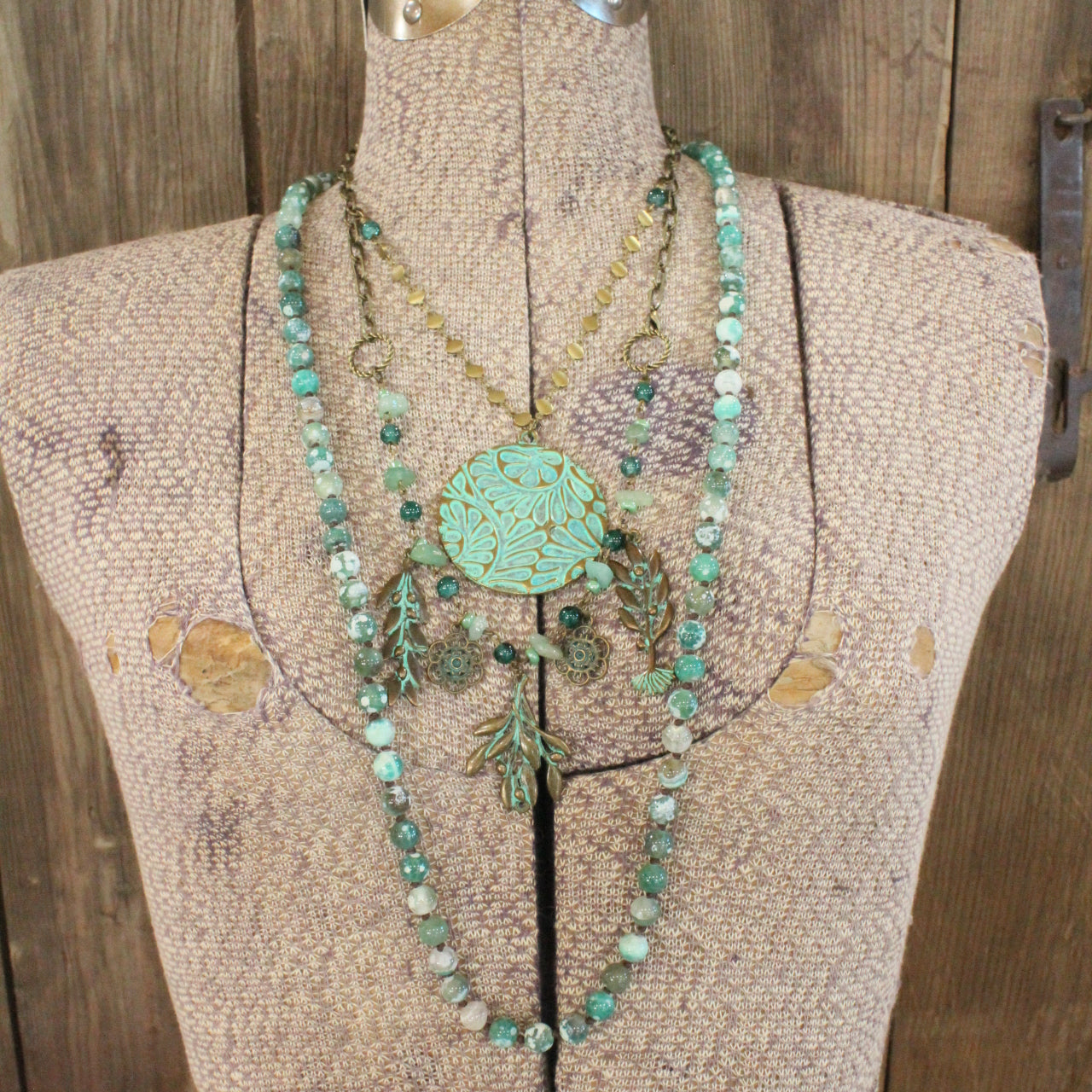 Sprouting Fresh Greens Layered Up Necklace Set