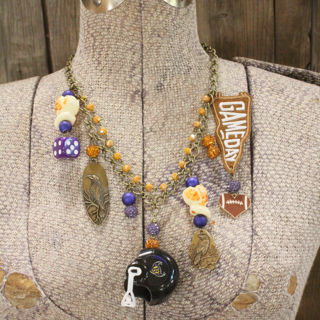 Gameday W/ the Baltimore Ravens Charm'd Necklace