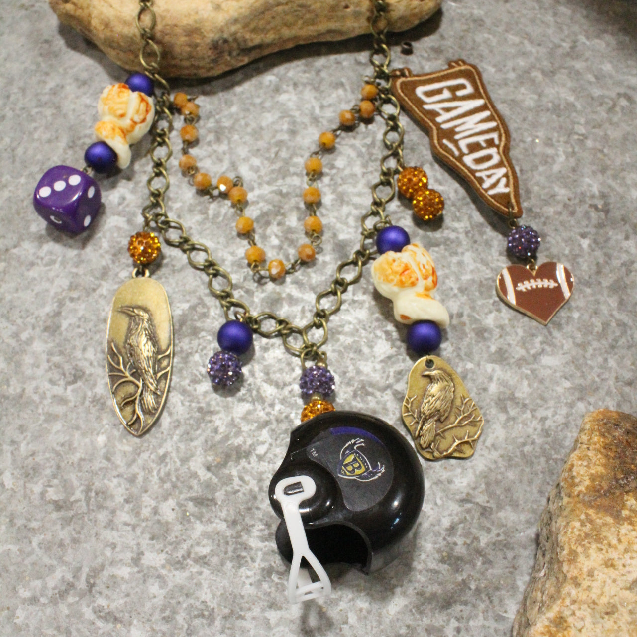 Gameday W/ the Baltimore Ravens Charm'd Necklace