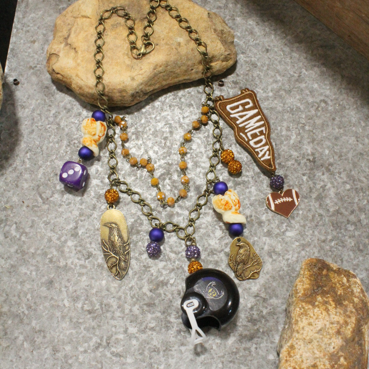 Gameday W/ the Baltimore Ravens Charm'd Necklace