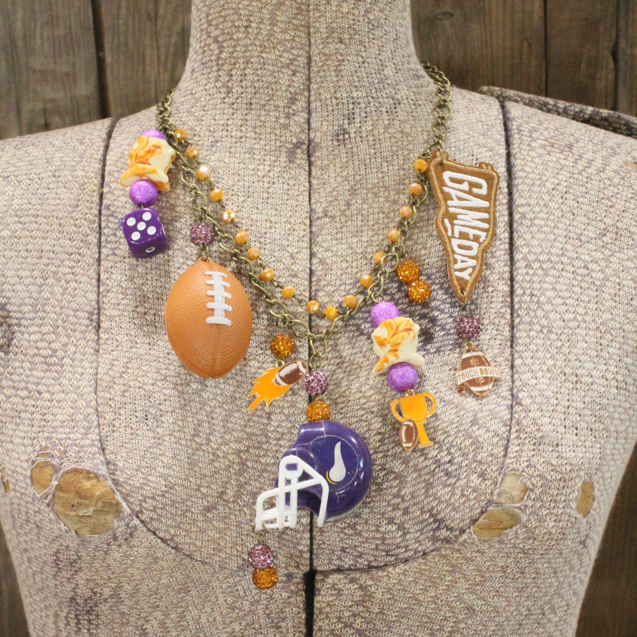 Gameday W/ the Minnesota Vikings Charm'd Necklace